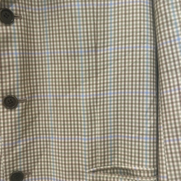 Men's Kiton tan and light blue 100% cashmere blazer! Classic! 52, 7L (US 42) - Picture 3 of 14